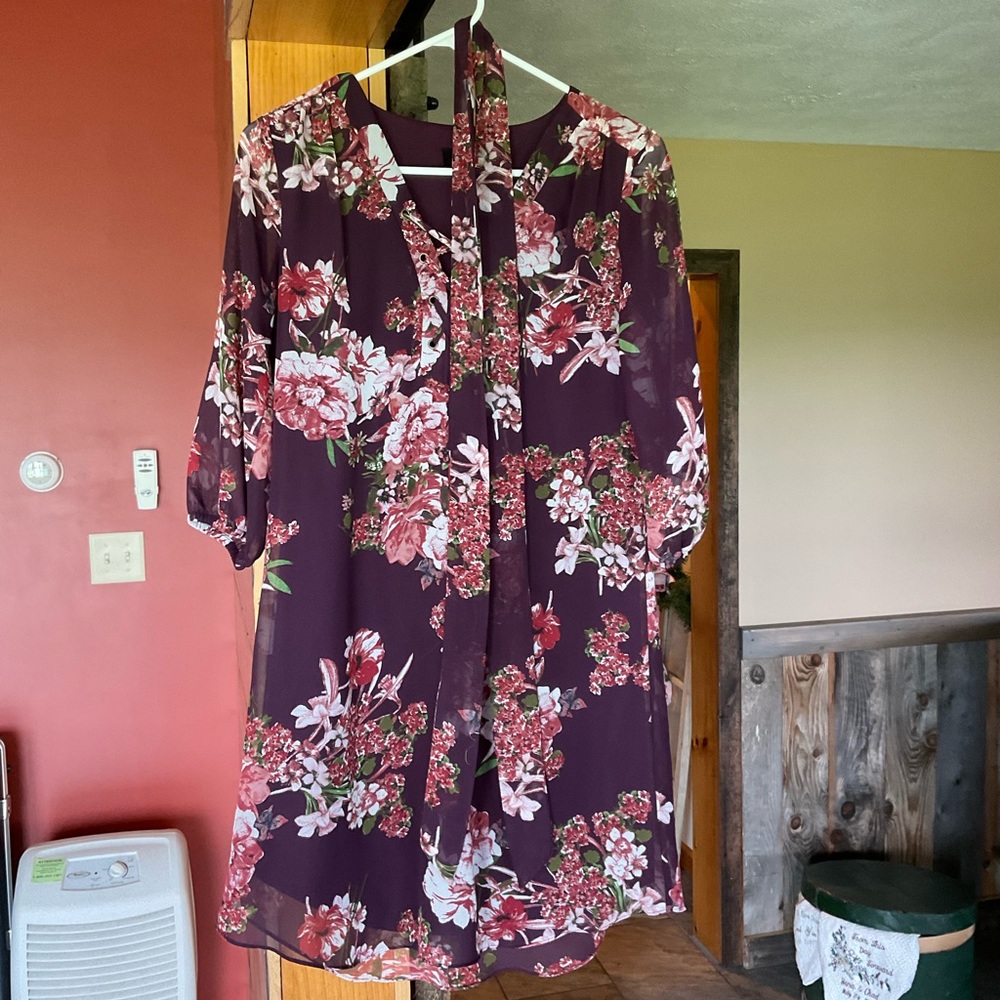 Floral dress with belt